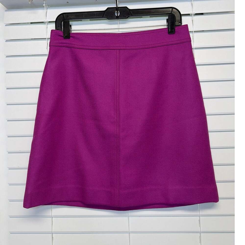 J.Crew Wool Mini Skirt Fuchsia Size 6 Classic Preppy Academia Minimalist Winter